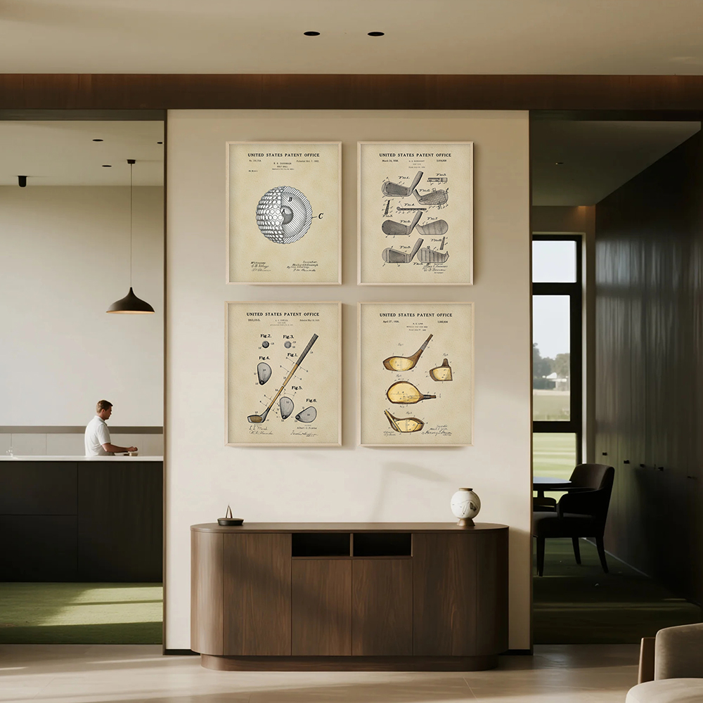 Golf Equipment Industry - Vintage Golf Patent Art Prints Industrial-style