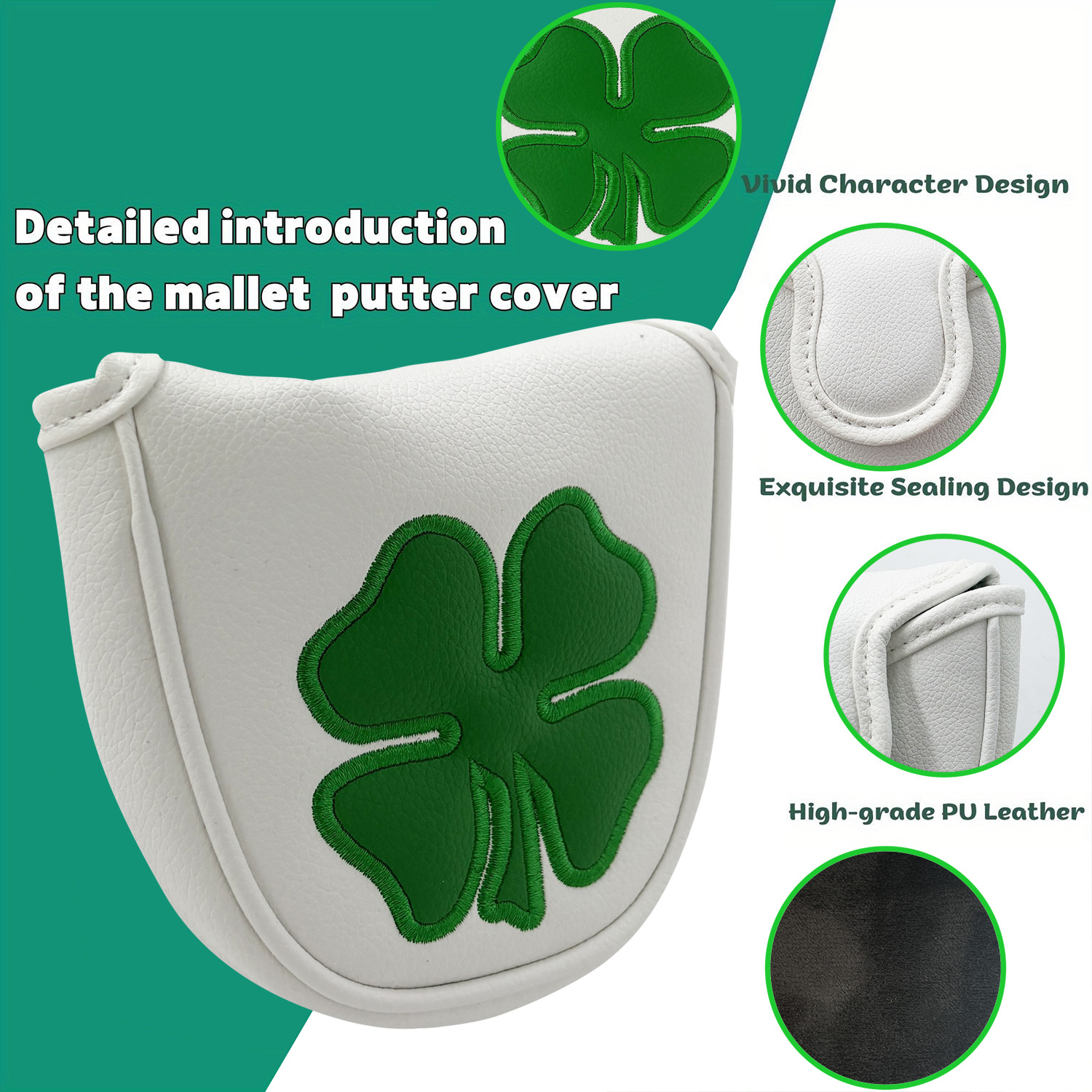 1pc Putter Head Cover, 'Clover - đánh giá và giá Golf Equipment Organizer
